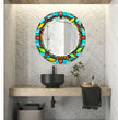 Abstract Tempered Glass Wall Mirror