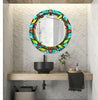 Abstract Tempered Glass Wall Mirror