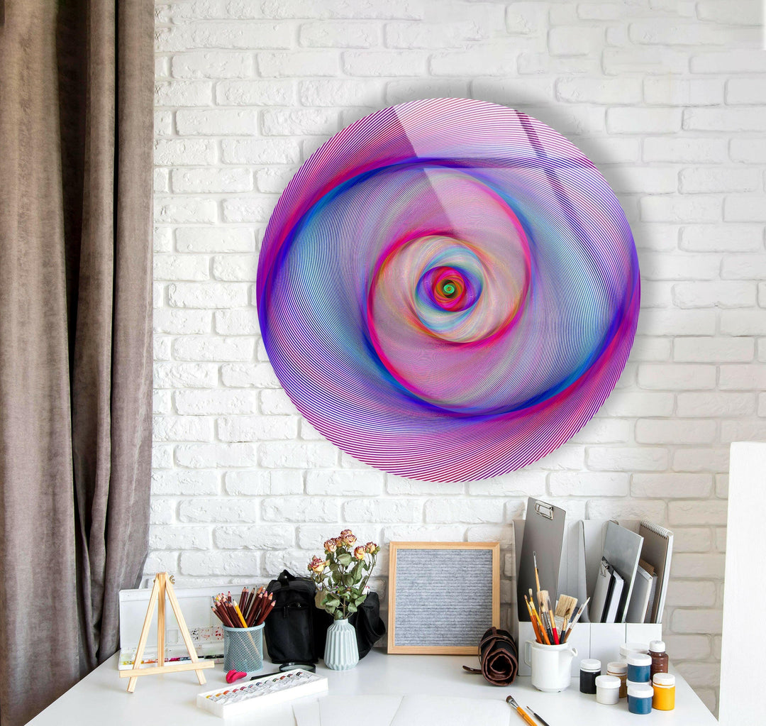 Purple Swirl Abstract Round Glass Wall Art art glass wall art, glass wall art pictures

