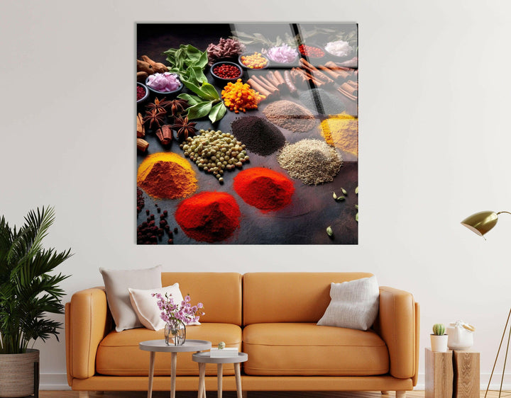 Spice Seasoning Glass Wall Art, glass pictures for Wall, glass prints wall art