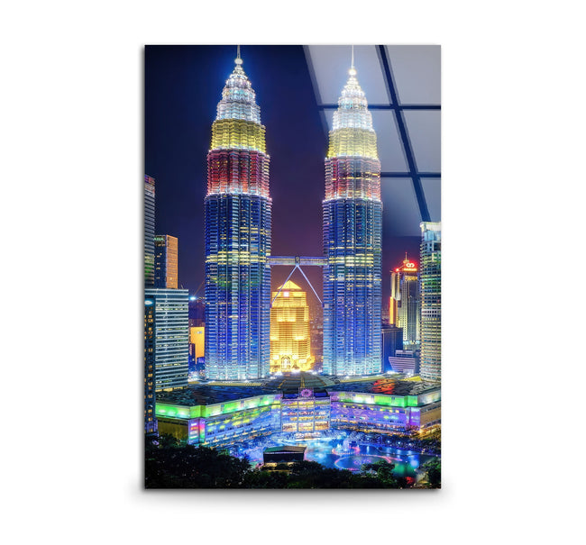 Petronas Twin Towers  Tempered Glass Wall Art