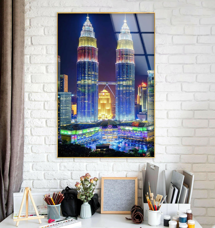 Petronas Twin Towers Glass Wall Art Glass Printing Wall Art, Print photos on glass