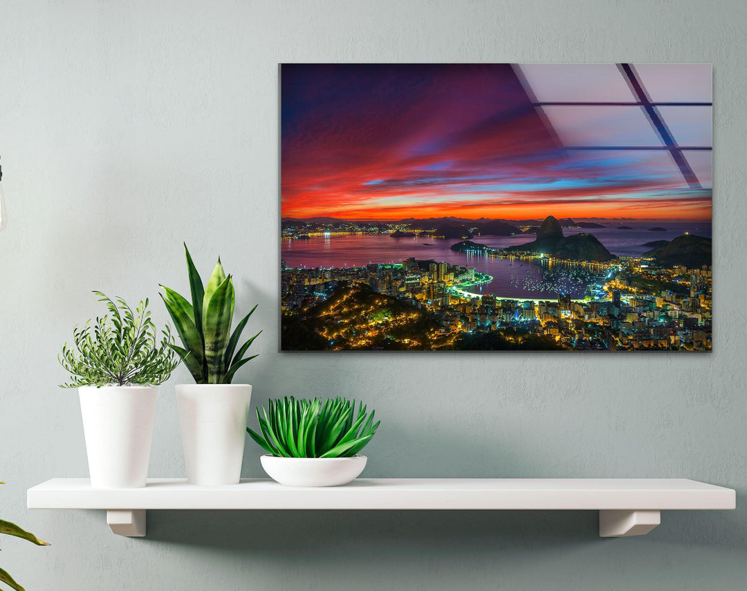 Rio De Janeiro Landscape Glass Wall Art glass photo prints, glass picture prints