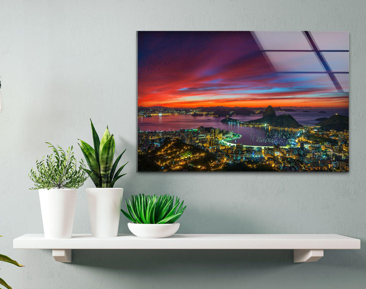 Rio De Janeiro Landscape Glass Wall Art glass photo prints, glass picture prints