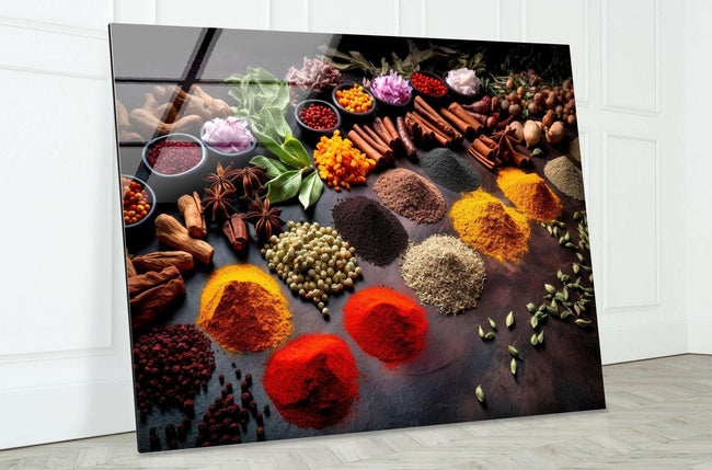 Spices Tempered Glass Wall Art