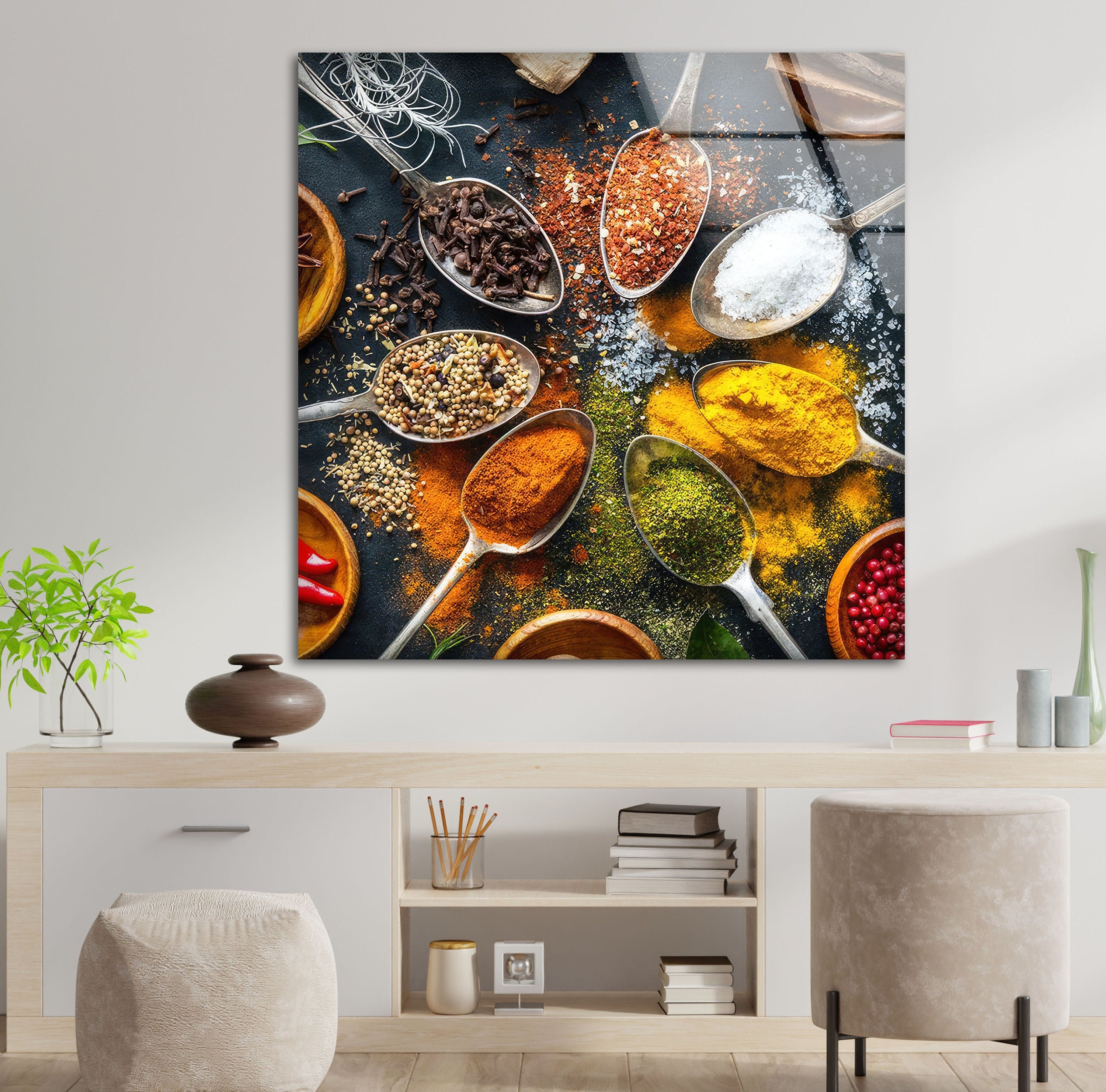 Spices  Tempered Glass Wall Art