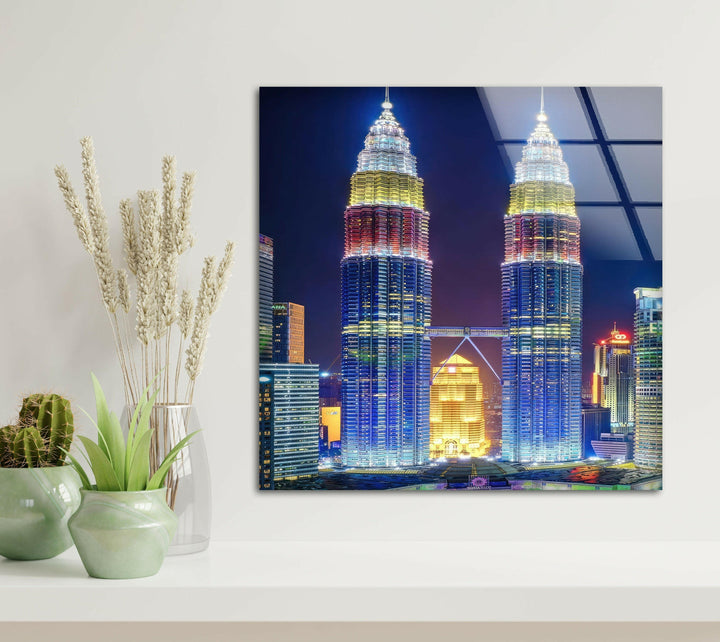 Petronas Twin Towers Glass Wall Art glass wall decor, glass wall art decor