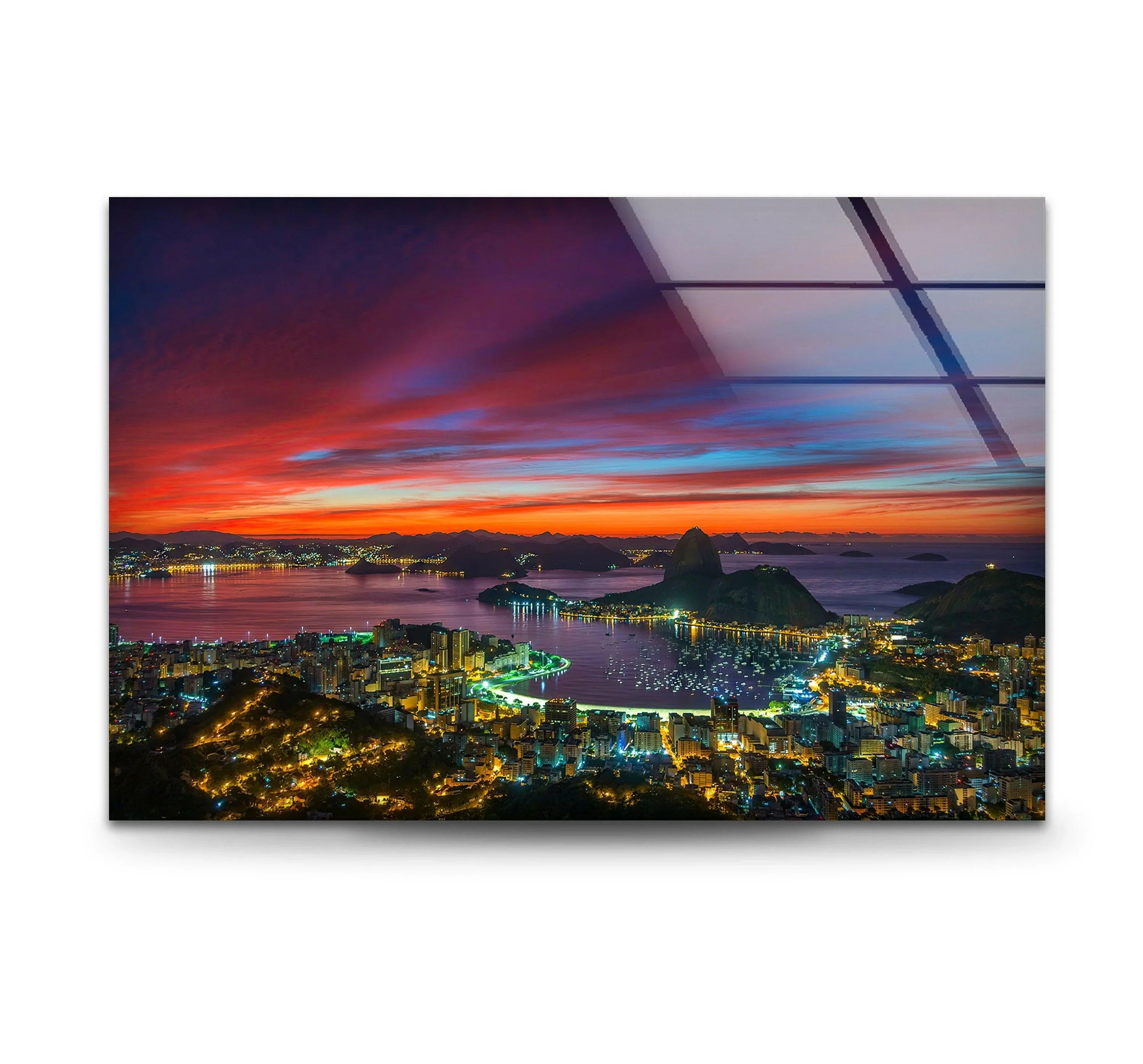 Rio De Janeiro Landscape Glass Wall Art-Print On Glass