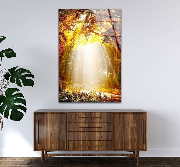 a painting on a wall above a dresser