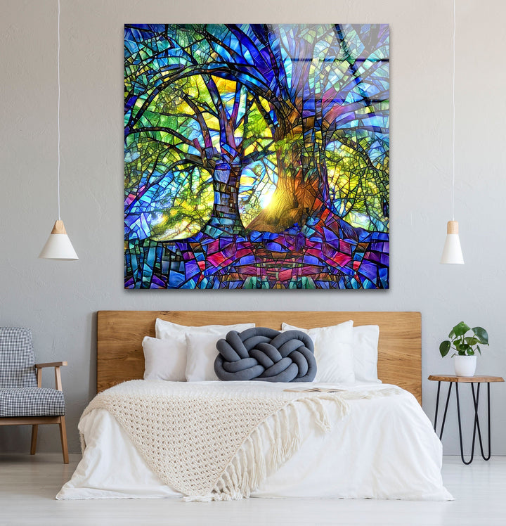 Blue Life of Tree Cool Wall Art & Glass Wall Decor