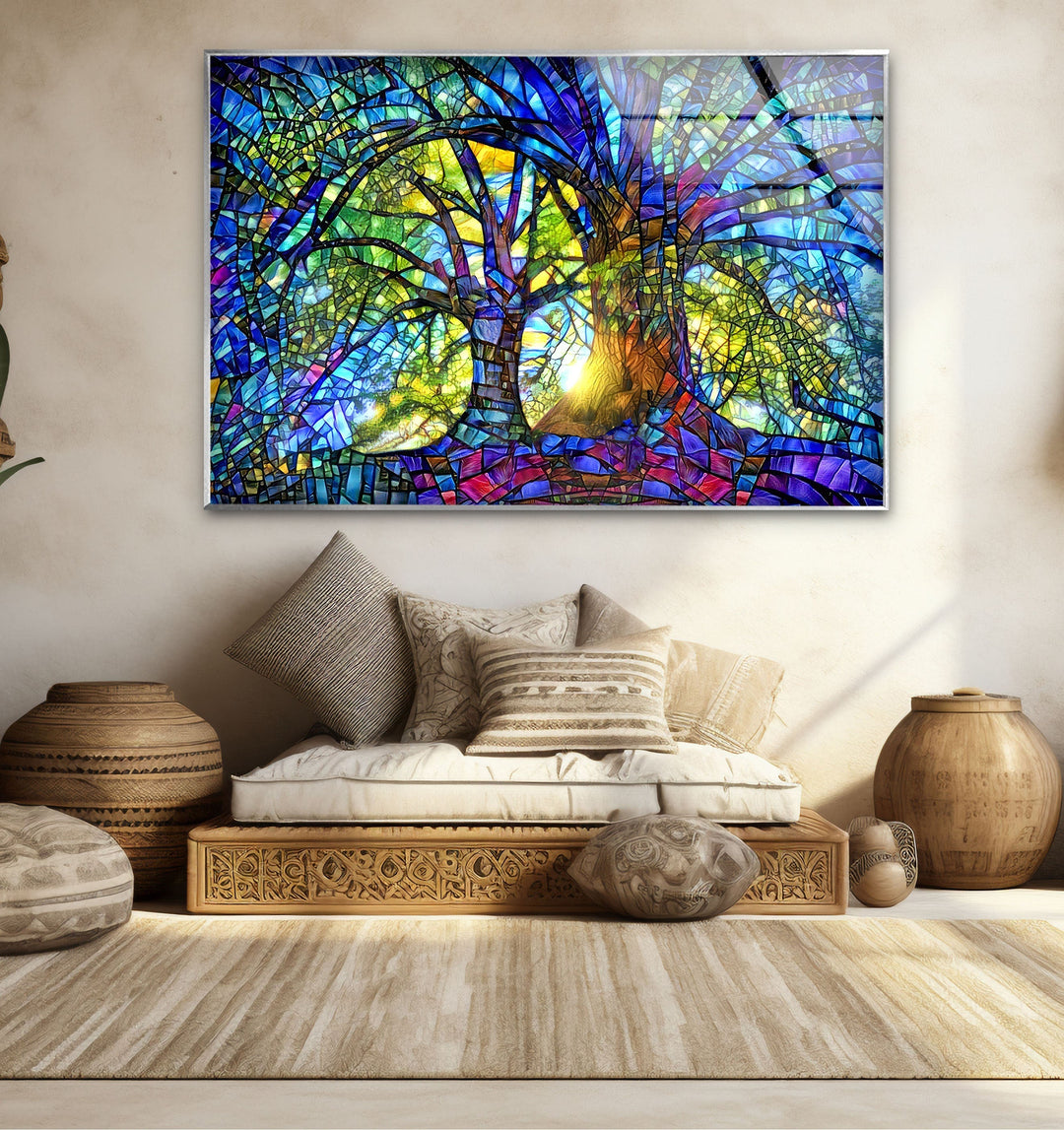 Blue Life of Tree Cool Art Pieces & Glass Art Prints