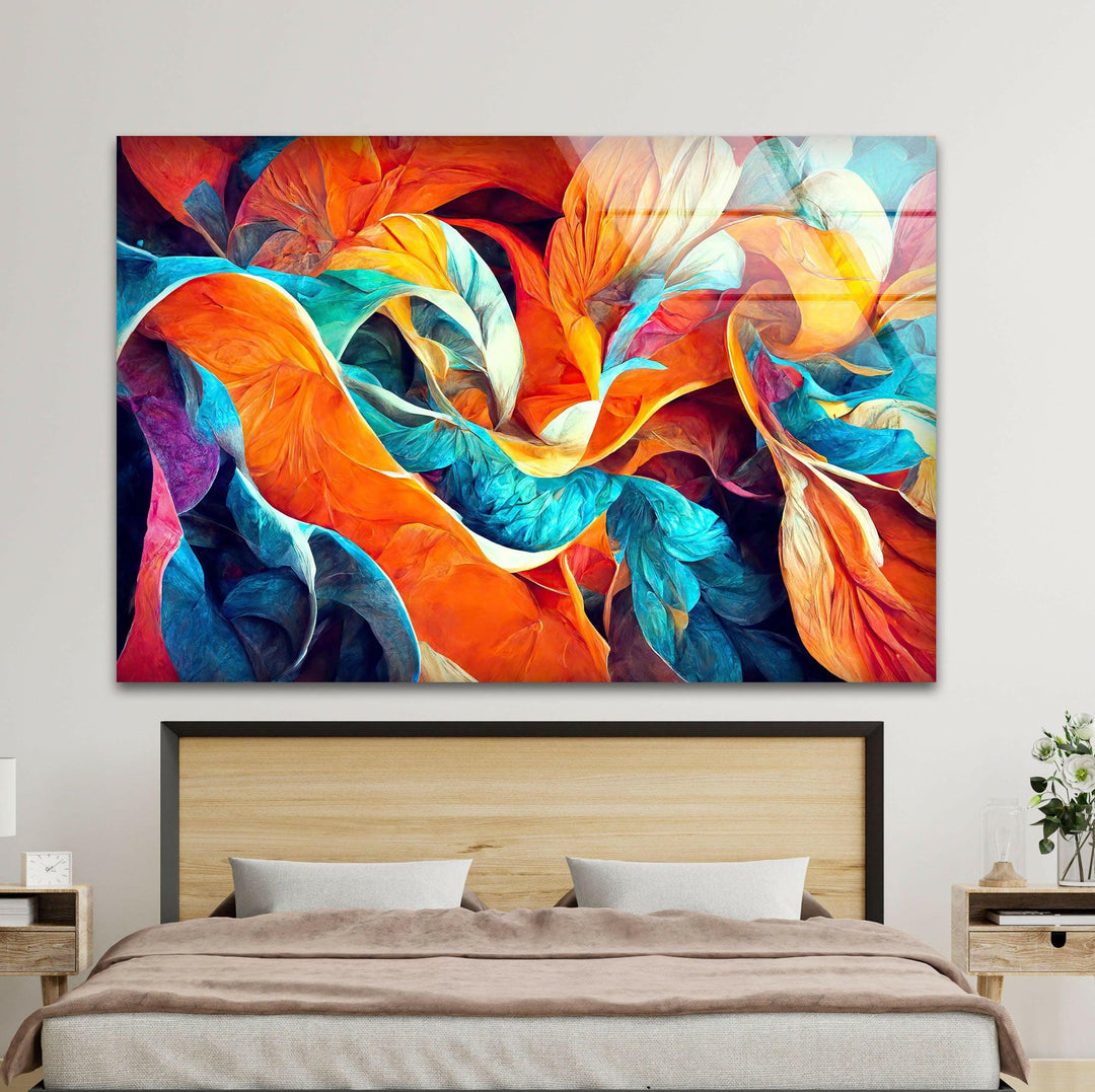 Vivid Orange Flower Glass Wall Art photo print on glass, prints on glass wall art