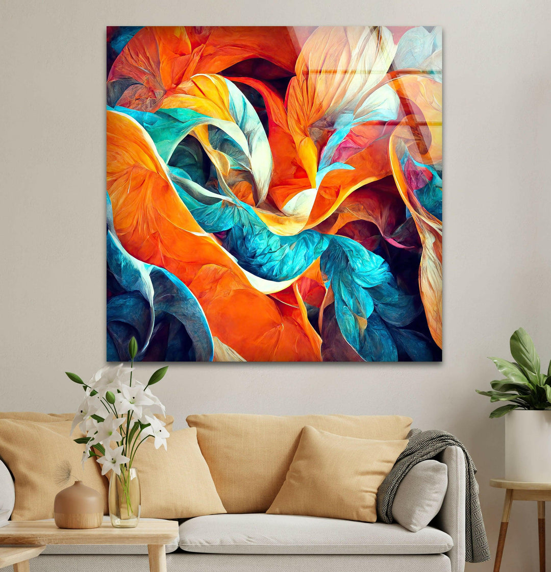 Vivid Orange Flower Glass Wall Art large glass photo prints, glass wall photos