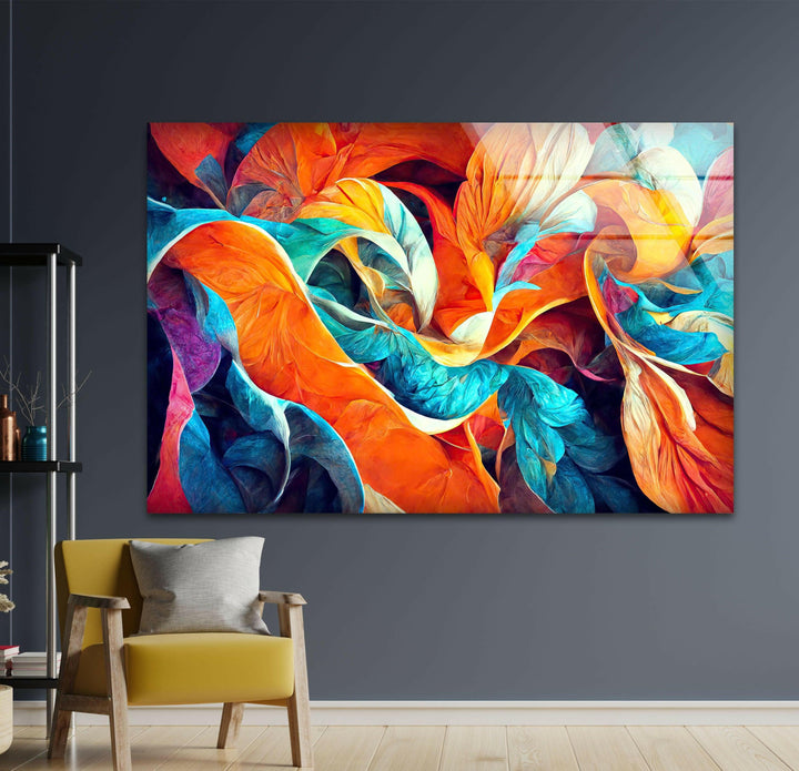 Vivid Orange Flower Glass Wall Art print on glass, glass printed photos