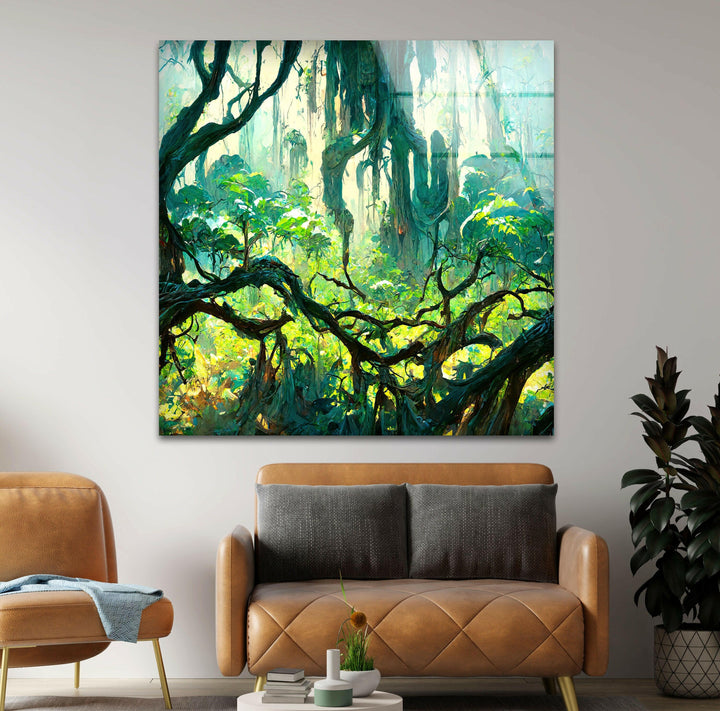 A captivating forest scene in full color, offering a peaceful escape for your home or office.

