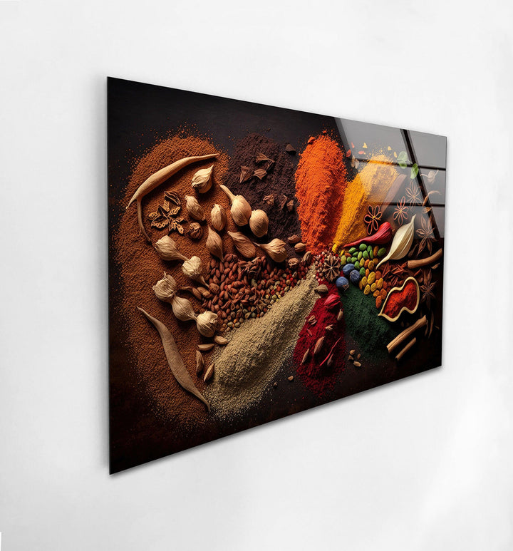 Dried Spices Glass Wall Art, glass image printing, glass prints from photos
