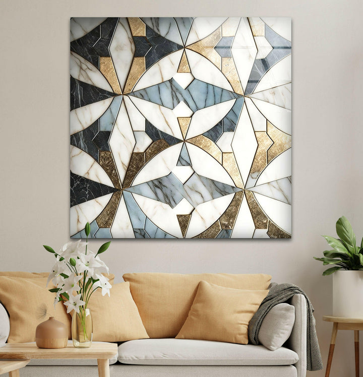 White & Brown Marble Glass Wall Art large glass photo prints, glass wall photos
