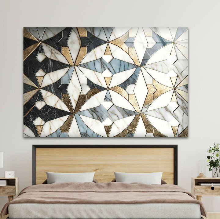 White & Brown Marble Glass Wall Art glass wall decor, glass wall art decor