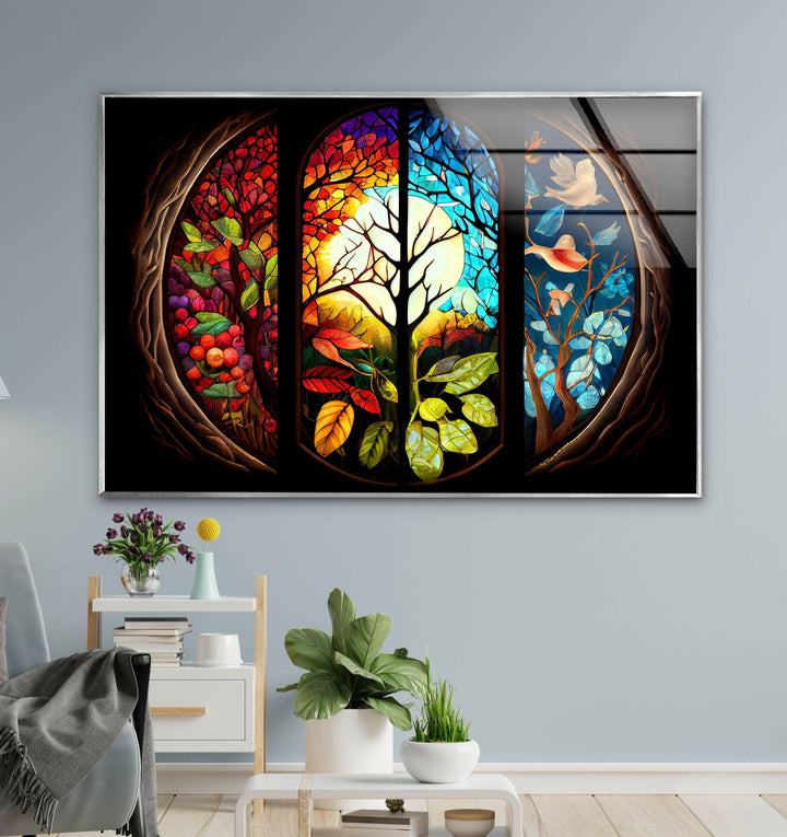 Luminous Stained Glass Wall Art photo print on glass, prints on glass wall art