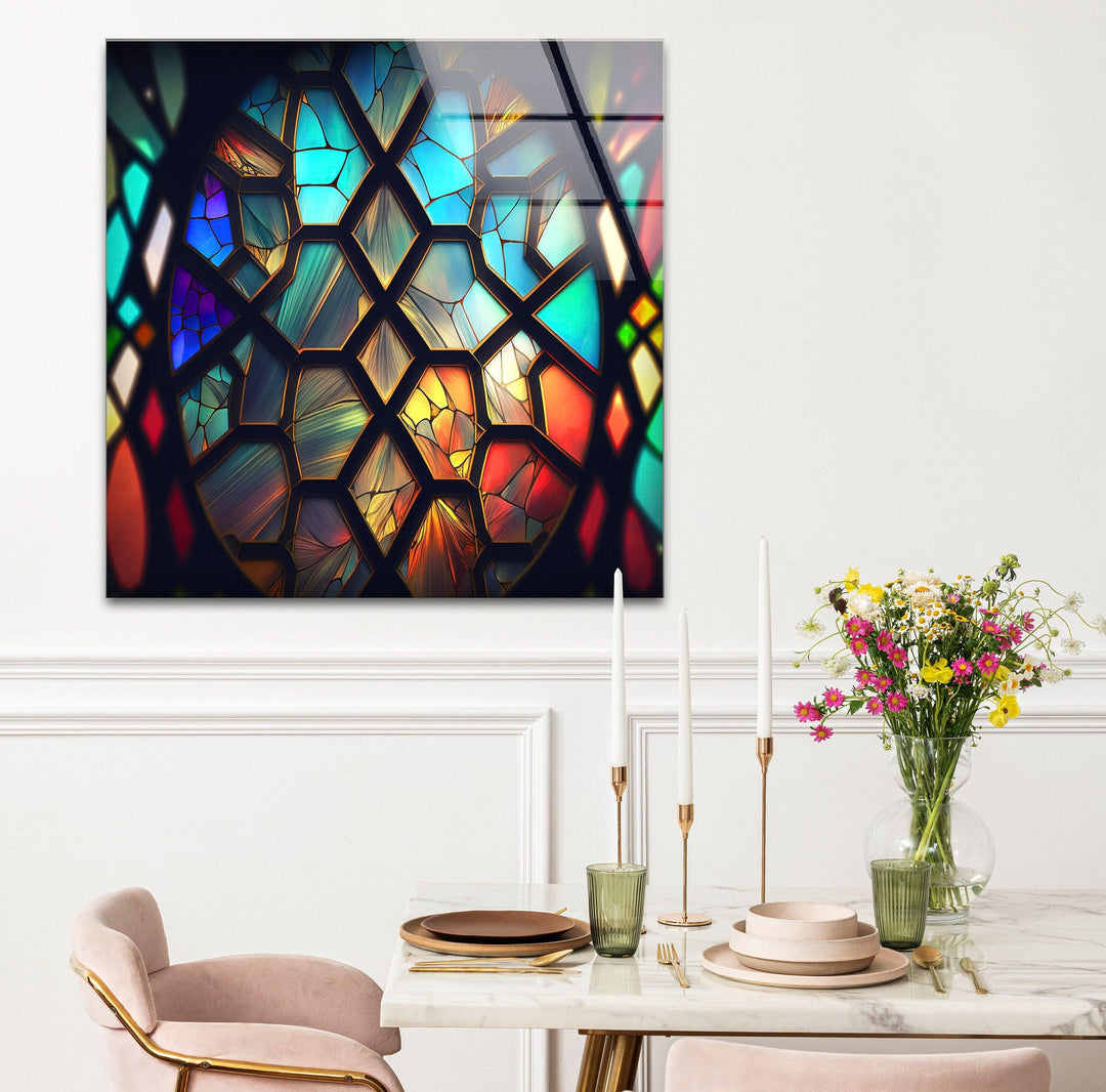 Stained Brightly Colored Glass Wall Art glass wall decor, glass wall art decor