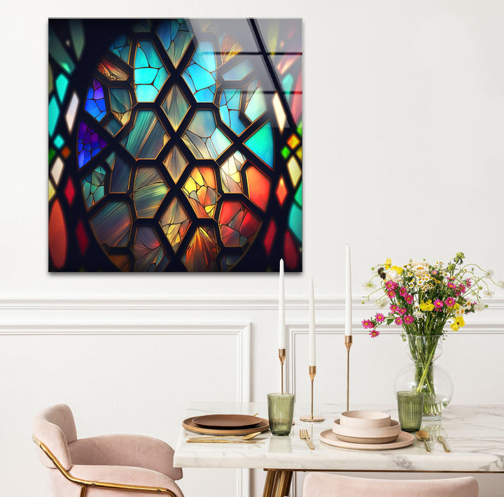 Stained Brightly Colored Glass Wall Art glass wall decor, glass wall art decor