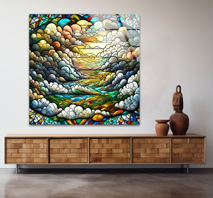 Illustration In Stained Glass Wall Art custom glass photo prints, large glass prints