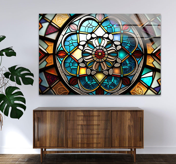 Mandala Stained Glass Wall Art glass pictures for Wall, glass prints wall art
