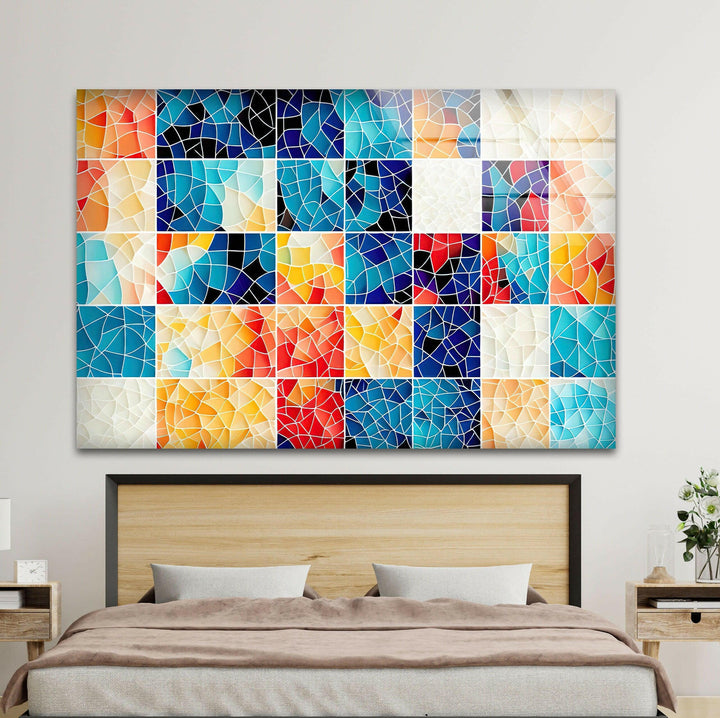 Mosaic of Different Colors Glass Wall Art photo print on glass, prints on glass wall art