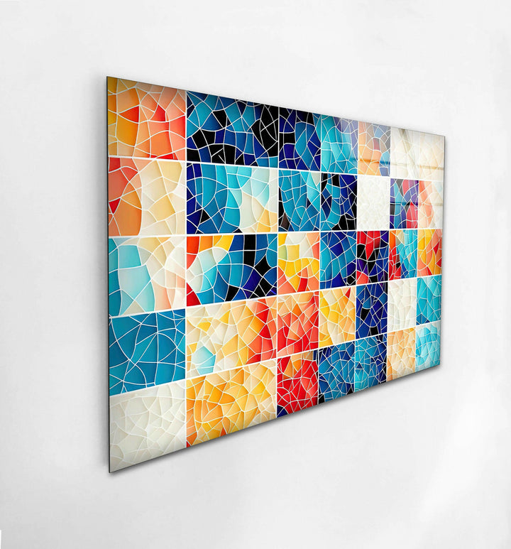 Mosaic of Different Colors Glass Wall Art large glass photo prints, glass wall photos