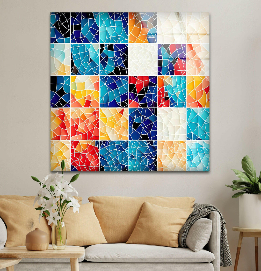 Mosaic of Different Colors Glass Wall Art glass image printing, glass prints from photos