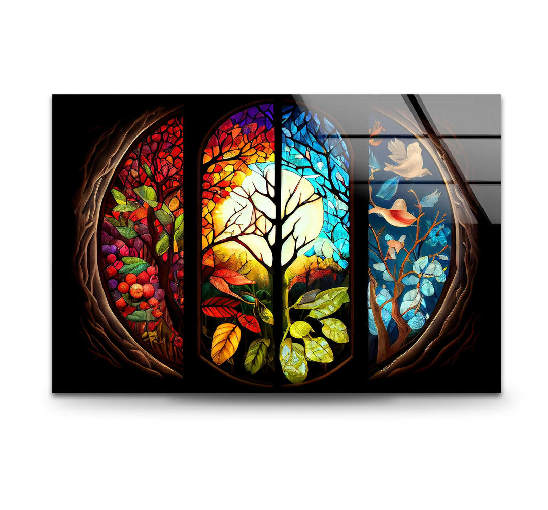 Luminous Stained Glass Wall Art Glass Printing Wall Art, Print photos on glass