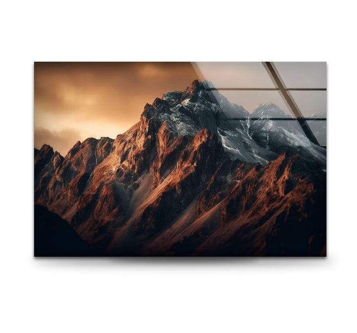 Stunning mountain scenery captured in vivid detail on tempered glass, perfect for nature lovers.
