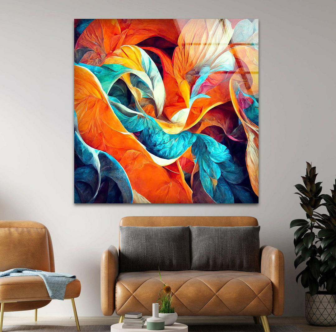 Vivid Orange Flower Glass Wall Art picture on glass wall art, photos printed on glass