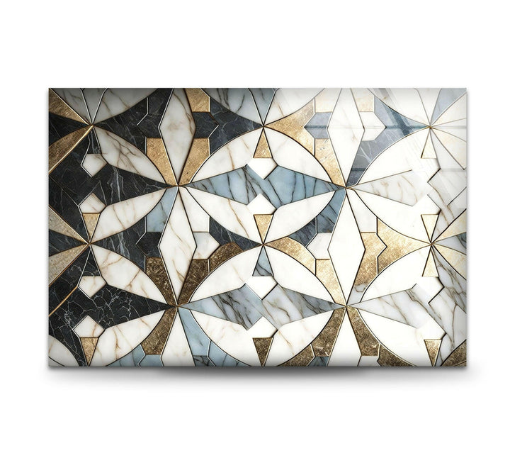 White & Brown Marble Glass Wall Art custom glass pictures, glass art prints