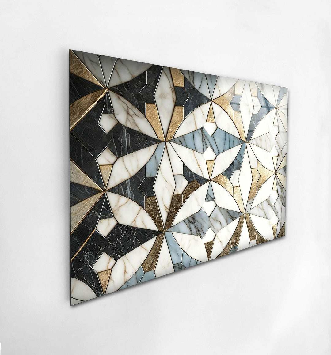 White & Brown Marble Glass Wall Art stained glass wall art, stained glass wall decor