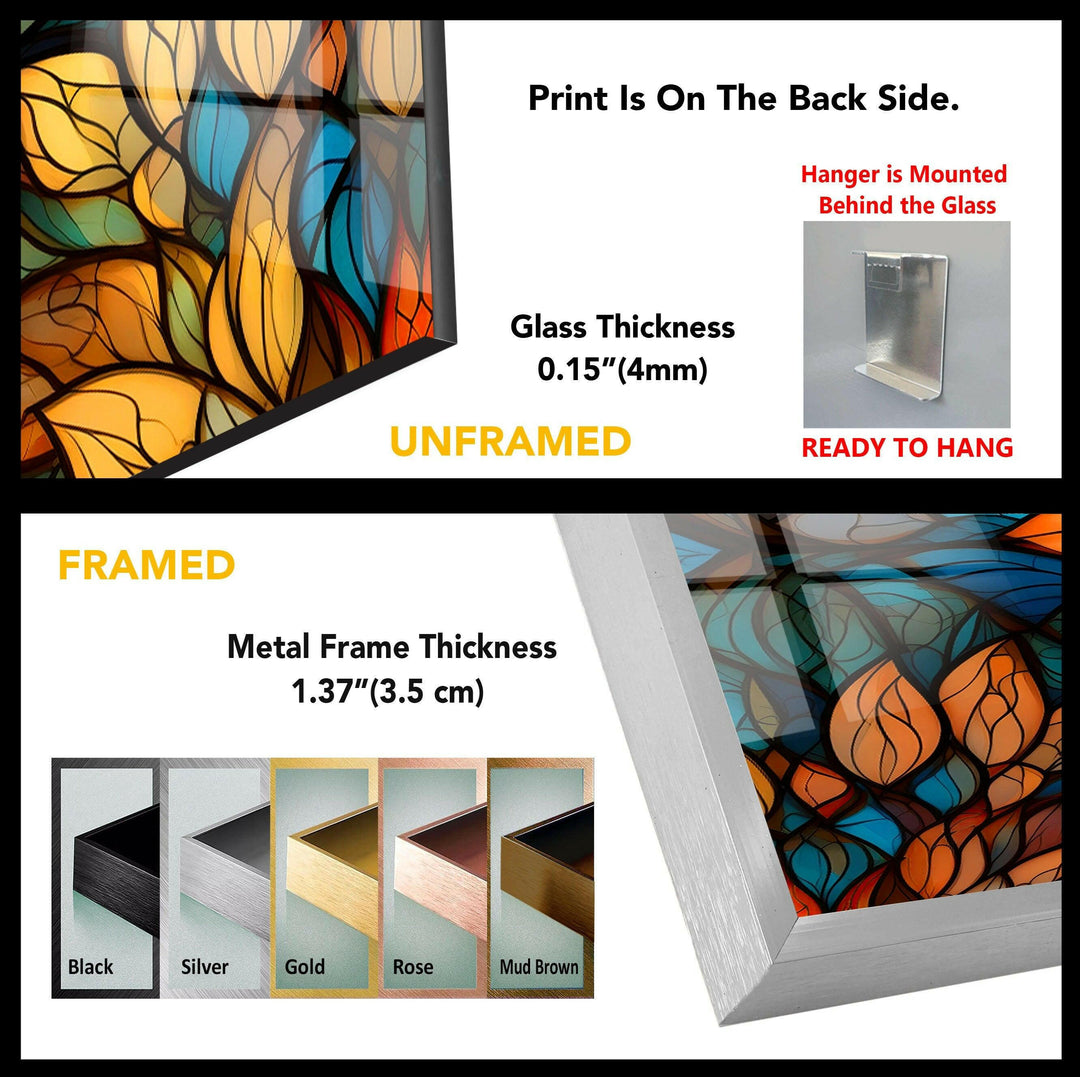 a picture of a glass window with different colors and sizes