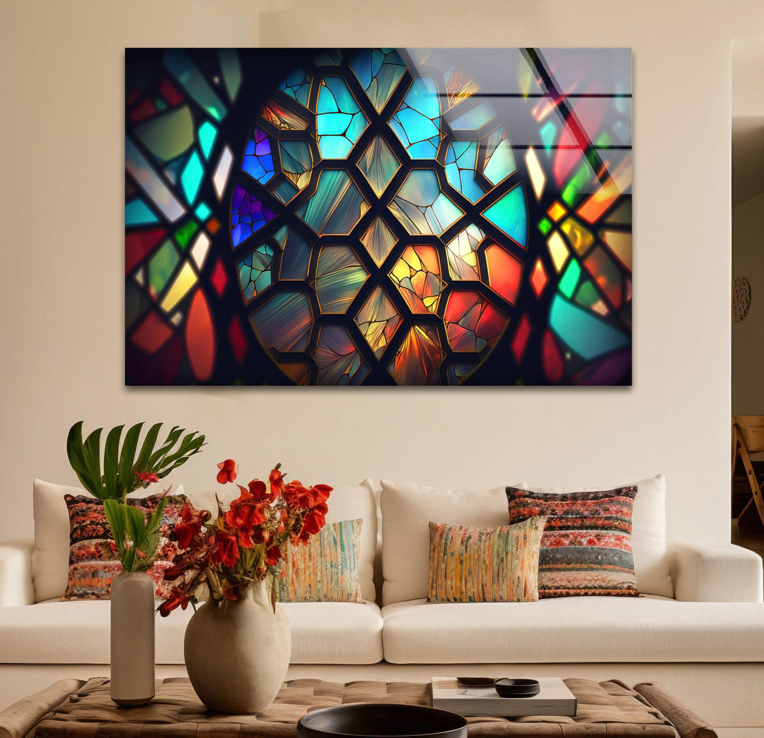 Stained Brightly Colored Glass Wall Art glass art painting, glass art for the Wall