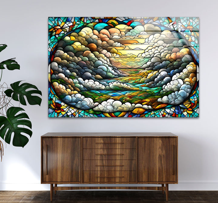 Illustration In Stained Glass Wall Art photo print on glass, prints on glass wall art