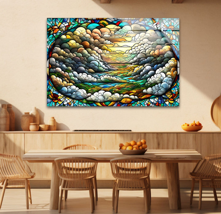 Illustration In Stained Glass Wall Art picture on glass wall art, photos printed on glass