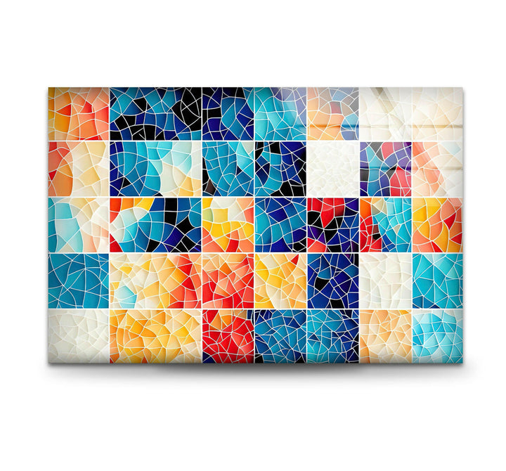 Mosaic of Different Colors Glass Wall Art Glass Printing Wall Art, Print photos on glass