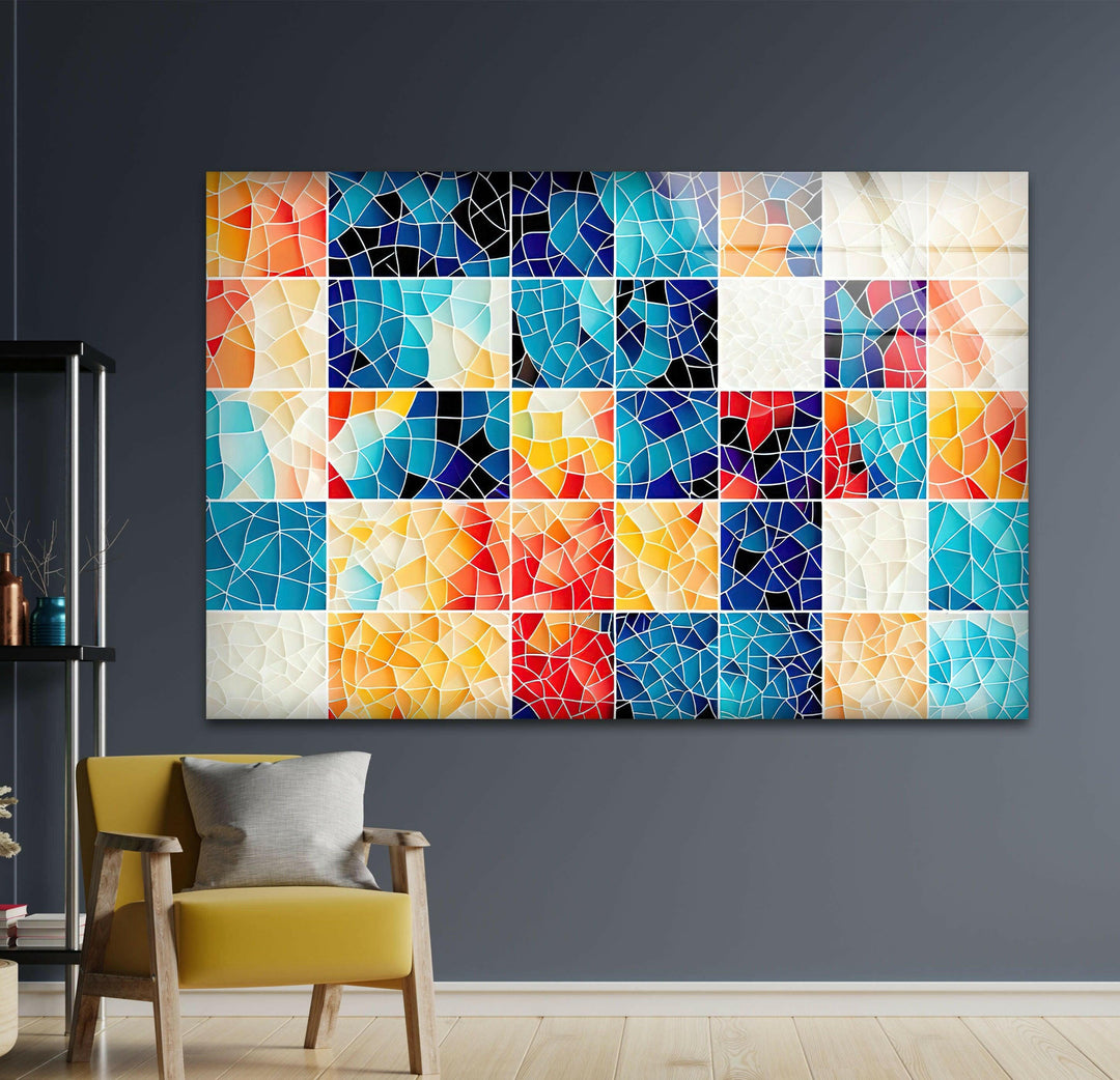 Mosaic of Different Colors Glass Wall Art art glass wall art, glass wall art pictures