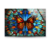 a picture of a butterfly in a stained glass window