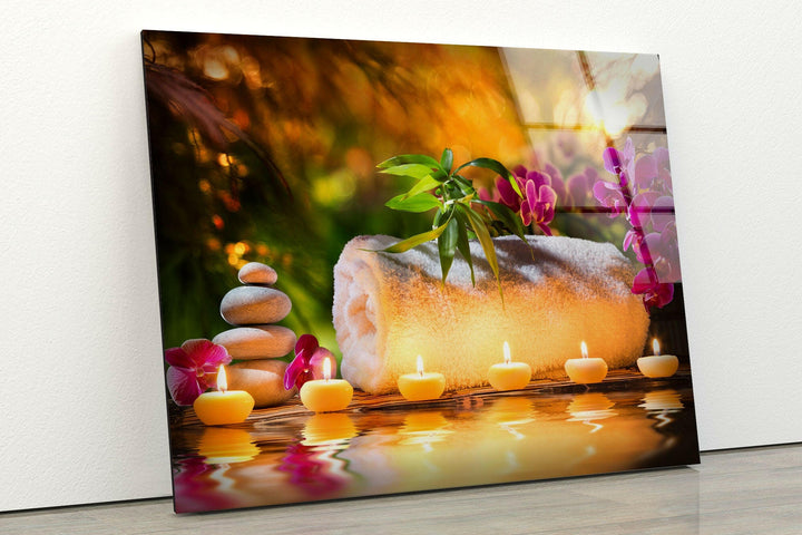 Zen Spa Stones Relax lass Panel Artwork Designs Abstract Glass Artwork for Modern Decor