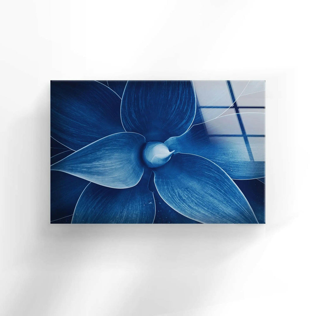Blue Agave Closeup Glass Wall Art, custom glass photo prints, large glass prints