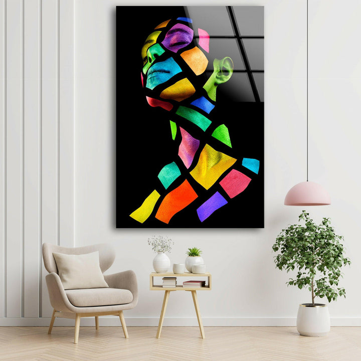 Human Face Abstract Tempered Glass Wall Art - MyPhotoStation