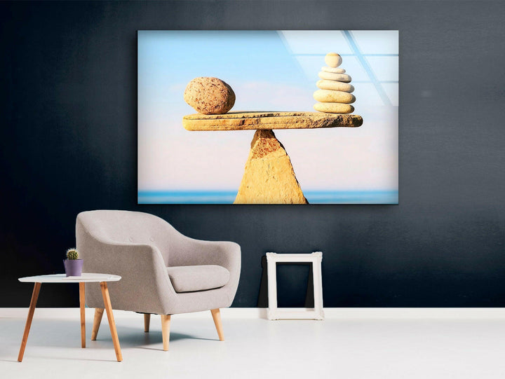 Zen Spa Stone Balance Cool Art Prints & Glass Wall Pictures