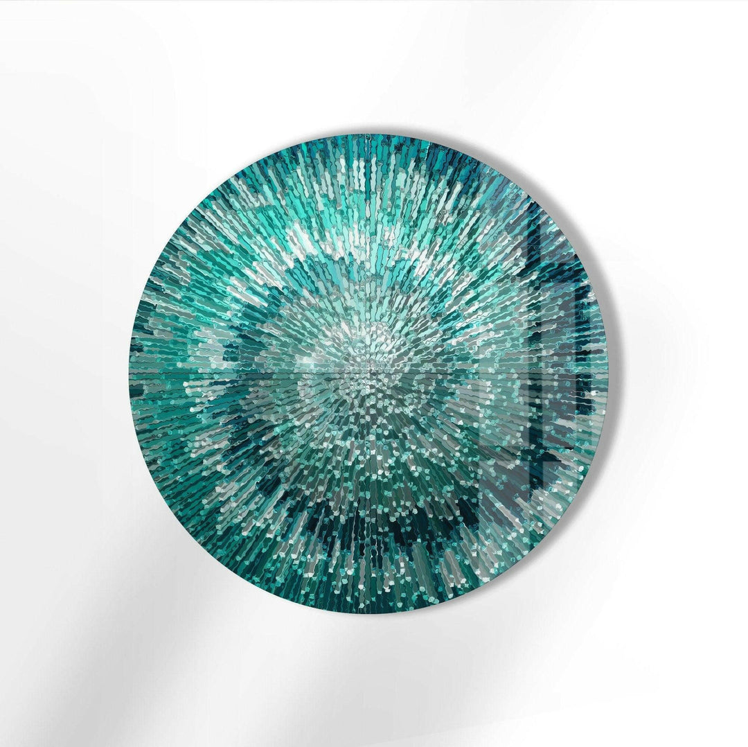 Silver and Green Round Glass Wall Art Ready to Hang: Easy installation with no hassle. Easy to Clean: Maintain the beauty with minimal effort. Durability: Made from 10 times reinforced tempered glass.