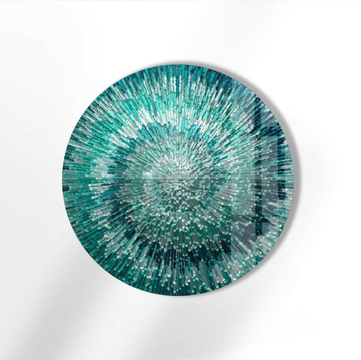 Silver and Green Round Glass Wall Art Ready to Hang: Easy installation with no hassle. Easy to Clean: Maintain the beauty with minimal effort. Durability: Made from 10 times reinforced tempered glass.