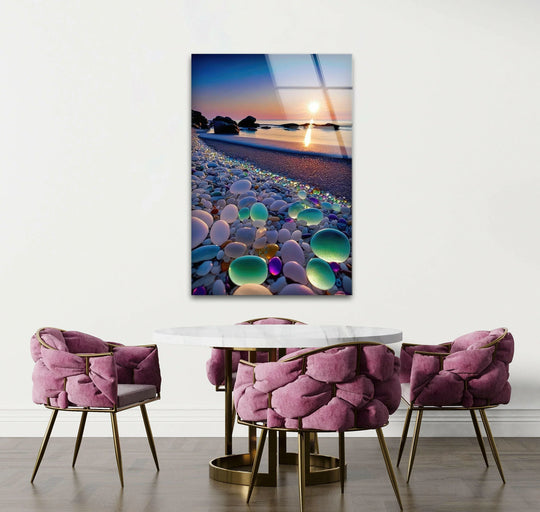 Colorful Transparent Stones Glass Print Wall Art & Cool Artwork