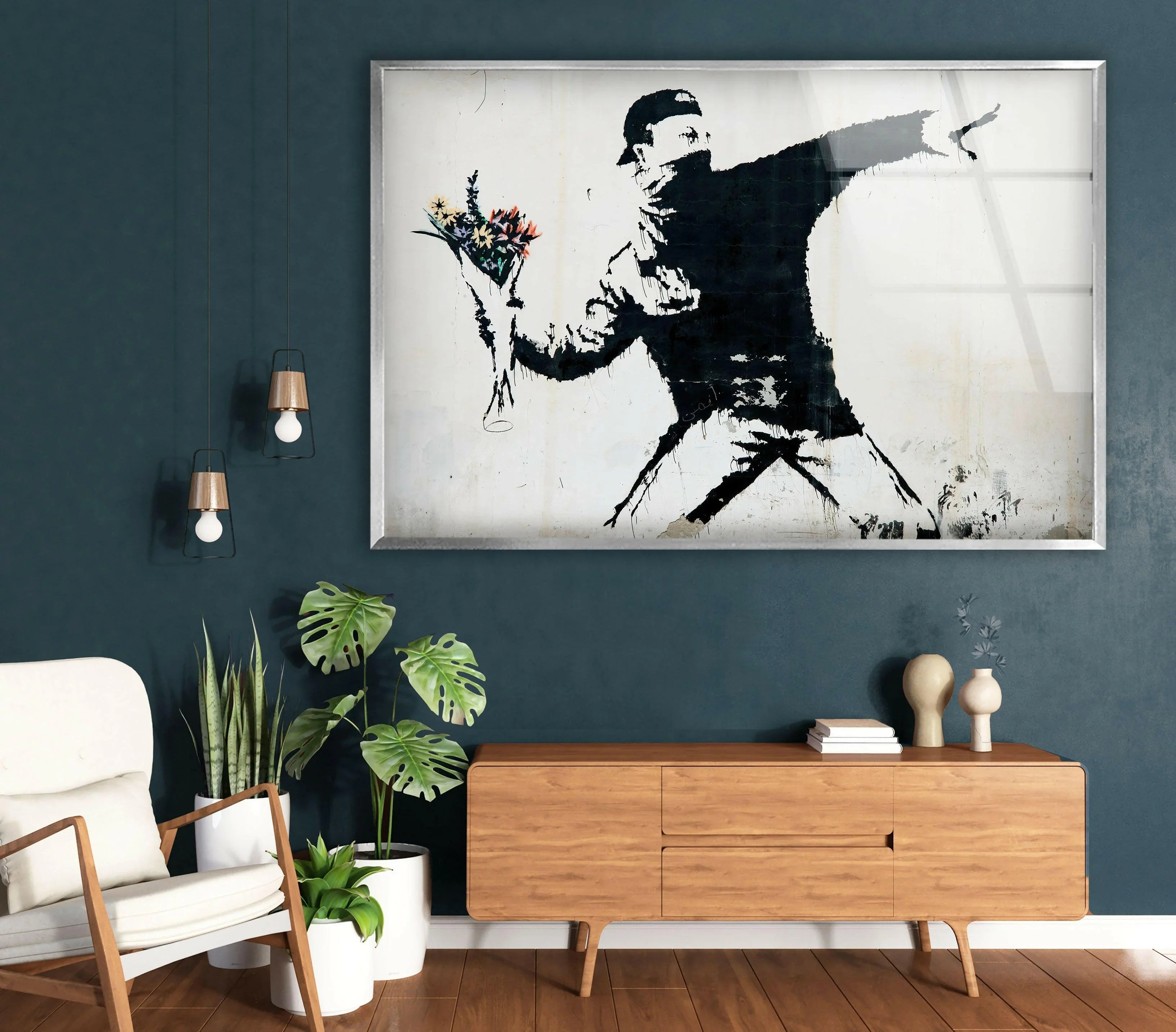 Flower Thrower Banksy Art & Wall Decor | Urban Style Wall Art for
